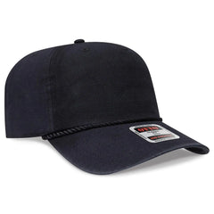 OTTO 1959-1 5 Panel Mid Profile Baseball Cap - Black - Black / 7 3/8’’ - 7 5/8’’