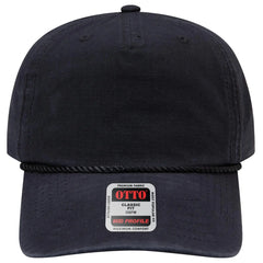 OTTO 1959-1 5 Panel Mid Profile Baseball Cap - Black - Black / 7 3/8’’ - 7 5/8’’