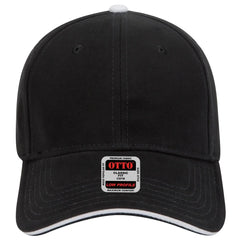 OTTO 23-255 6 Panel Low Profile Baseball Cap - Blk/Blk/Wht - Blk/Blk/Wht / 6 1/2’’ - 7 5/8’’