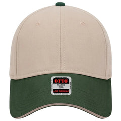OTTO 23-255 6 Panel Low Profile Baseball Cap - Dk.Grn/Kha/Kha - Dk.Grn/Kha/Kha / 6 1/2’’ - 7 5/8’’