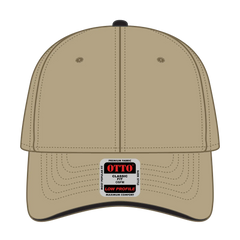 OTTO 23-255 6 Panel Low Profile Baseball Cap - Kha/Kha/Blk - Kha/Kha/Blk / 6 1/2’’ - 7 5/8’’