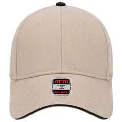 OTTO 23-255 6 Panel Low Profile Baseball Cap - Kha/Kha/Blk - Kha/Kha/Blk / 6 1/2’’ - 7 5/8’’