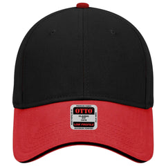 OTTO 23-255 6 Panel Low Profile Baseball Cap - Red/Blk/Blk - Red/Blk/Blk / 6 1/2’’ - 7 5/8’’
