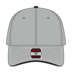 OTTO 23-368 6 Panel Low Profile Baseball Cap - Gry/Gry/Blk - Gry/Gry/Blk / 6 1/2’’ - 7 5/8’’