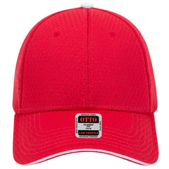 OTTO 23-368 6 Panel Low Profile Baseball Cap - Red/Red/Wht - Red/Red/Wht / 6 1/2’’ - 7 5/8’’