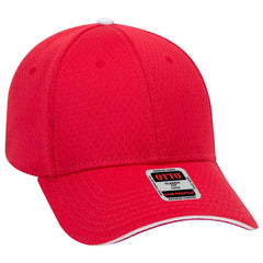 OTTO 23-368 6 Panel Low Profile Baseball Cap - Red/Red/Wht - Red/Red/Wht / 6 1/2’’ - 7 5/8’’