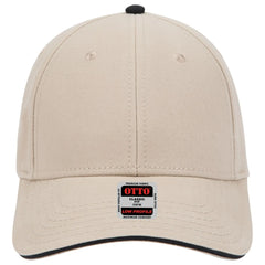 OTTO 23-370 6 Panel Low Profile Baseball Cap - Kha/Kha/Blk - Kha/Kha/Blk / 6 1/2’’ - 7 5/8’’