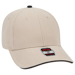 OTTO 23-370 6 Panel Low Profile Baseball Cap - Kha/Kha/Blk - Kha/Kha/Blk / 6 1/2’’ - 7 5/8’’