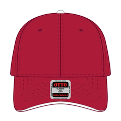 OTTO 23-370 6 Panel Low Profile Baseball Cap - Red/Red/Wht - Red/Red/Wht / 6 1/2’’ - 7 5/8’’