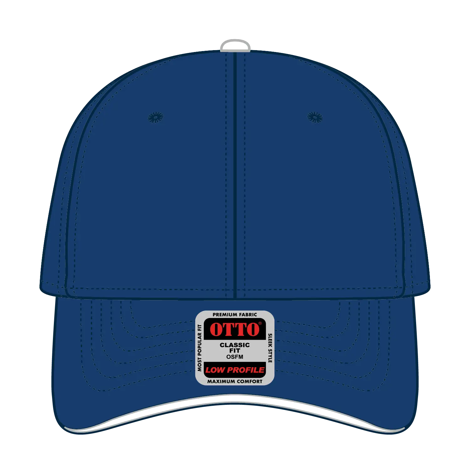 OTTO 23-370 6 Panel Low Profile Baseball Cap - Ryl/Ryl/Wht - Ryl/Ryl/Wht / 6 1/2’’ - 7 5/8’’