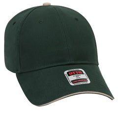 OTTO 23-430 6 Panel Low Profile Baseball Cap - Dk.Grn/Dk.Grn/Kha - Dk.Grn/Dk.Grn/Kha / 6 1/2’’ - 7 5/8’’