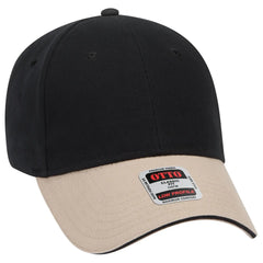 OTTO 23-430 6 Panel Low Profile Baseball Cap - Kha/Blk/Blk - Kha/Blk/Blk / 6 1/2’’ - 7 5/8’’