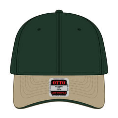 OTTO 23-430 6 Panel Low Profile Baseball Cap - Kha/Dk.Grn/Dk.Grn - Kha/Dk.Grn/Dk.Grn / 6 1/2’’ - 7 5/8’’