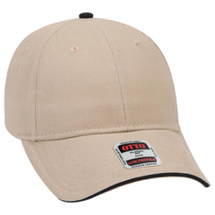OTTO 23-430 6 Panel Low Profile Baseball Cap - Kha/Kha/Blk - Kha/Kha/Blk / 6 1/2’’ - 7 5/8’’