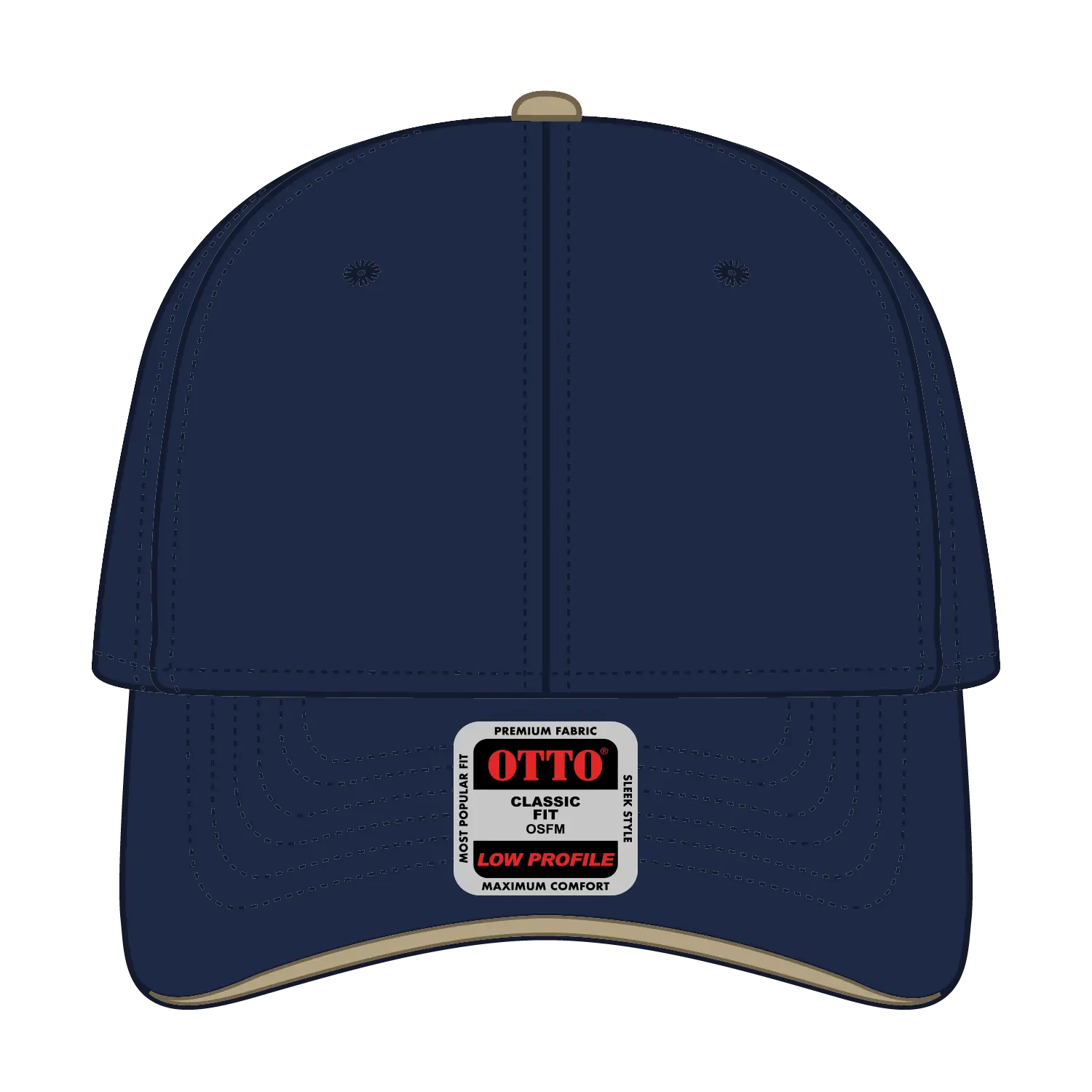 OTTO 23-430 6 Panel Low Profile Baseball Cap - Nvy/Nvy/Kha - Nvy/Nvy/Kha / 6 1/2’’ - 7 5/8’’