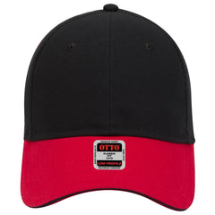 OTTO 23-430 6 Panel Low Profile Baseball Cap - Red/Blk/Blk - Red/Blk/Blk / 6 1/2’’ - 7 5/8’’
