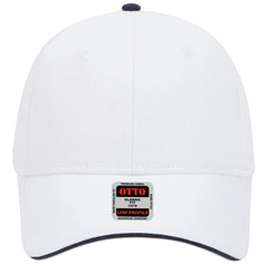 OTTO 23-430 6 Panel Low Profile Baseball Cap - Wht/Wht/Nvy - Wht/Wht/Nvy / 6 1/2’’ - 7 5/8’’