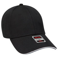 OTTO 23-735 6 Panel Low Profile Baseball Cap - Blk/Blk/Wht - Blk/Blk/Wht / 6 1/2’’ - 7 5/8’’