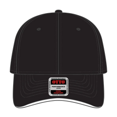 OTTO 23-735 6 Panel Low Profile Baseball Cap - Blk/Blk/Wht - Blk/Blk/Wht / 6 1/2’’ - 7 5/8’’