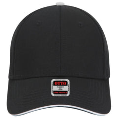 OTTO 23-766 6 Panel Low Profile Baseball Cap - Blk/Blk/Wht - Blk/Blk/Wht / 6 1/2’’ - 7 5/8’’