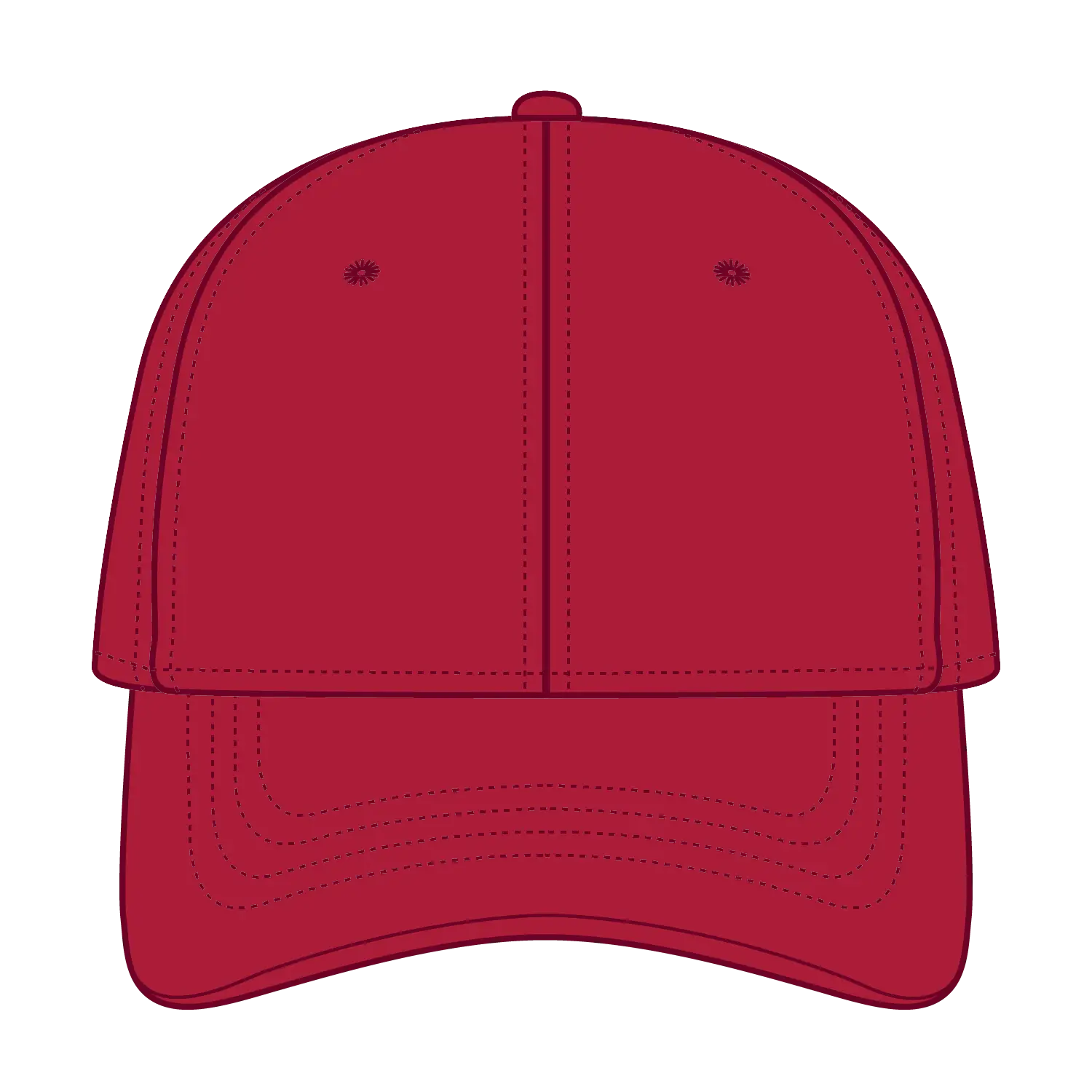 OTTO 24-032 6 Panel Low Profile Baseball Cap - Red - Red / 6 1/2’’ - 7 5/8’’