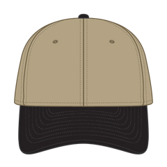 OTTO 24-106 6 Panel Low Profile Baseball Cap - Blk/Kha - Blk/Kha / 6 1/2’’ - 7 5/8’’