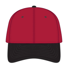 OTTO 25-023 6 Panel Low Profile Baseball Cap - Blk/Red - Blk/Red / 6 1/2’’ - 7 5/8’’