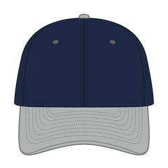 OTTO 25-023 6 Panel Low Profile Baseball Cap - Gry/Nvy - Gry/Nvy / 6 1/2’’ - 7 5/8’’