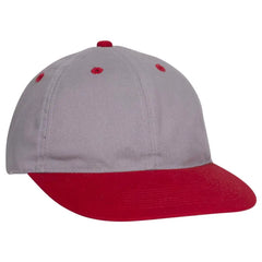 OTTO 25-023 6 Panel Low Profile Baseball Cap - Red/Gry - Red/Gry / 6 1/2’’ - 7 5/8’’