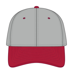 OTTO 25-023 6 Panel Low Profile Baseball Cap - Red/Gry - Red/Gry / 6 1/2’’ - 7 5/8’’