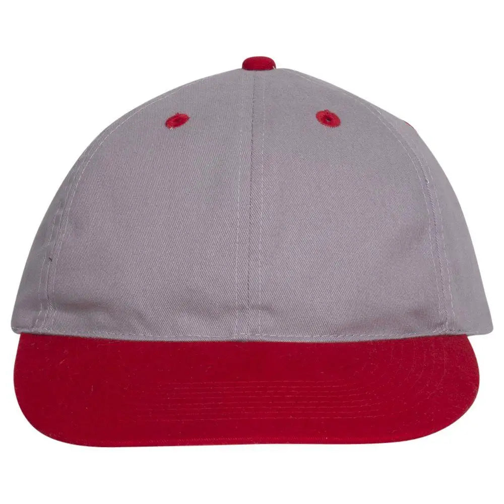 OTTO 25-023 6 Panel Low Profile Baseball Cap - Red/Gry - Red/Gry / 6 1/2’’ - 7 5/8’’