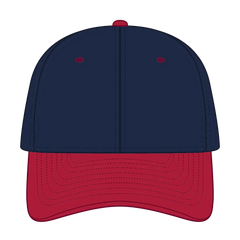 OTTO 25-023 6 Panel Low Profile Baseball Cap - Red/Nvy - Red/Nvy / 6 1/2’’ - 7 5/8’’