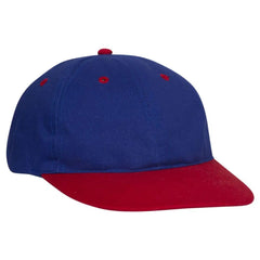 OTTO 25-023 6 Panel Low Profile Baseball Cap - Red/Ryl - Red/Ryl / 6 1/2’’ - 7 5/8’’
