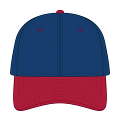 OTTO 25-023 6 Panel Low Profile Baseball Cap - Red/Ryl - Red/Ryl / 6 1/2’’ - 7 5/8’’