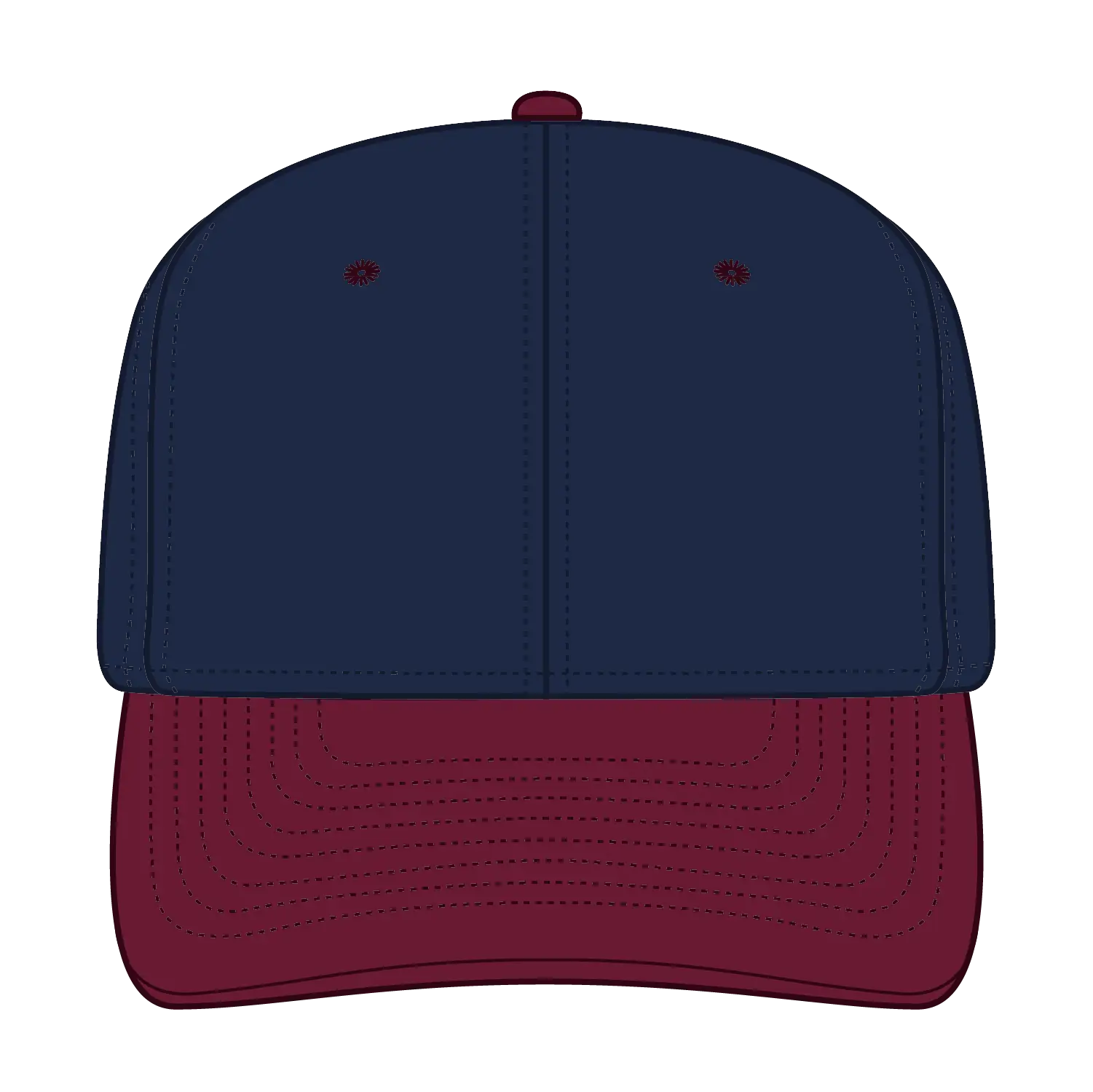 OTTO 27-008 6 Panel Mid Profile Baseball Cap - Burg. Marn/Nvy - Burg. Marn/Nvy / 6 1/2’’ - 7 5/8’’