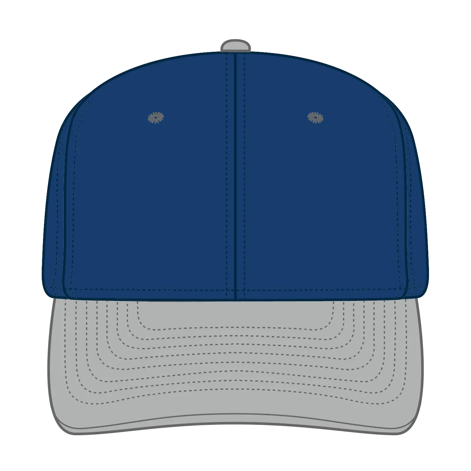 OTTO 27-008 6 Panel Mid Profile Baseball Cap - Gry/Ryl - Gry/Ryl / 6 1/2’’ - 7 5/8’’