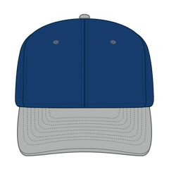 OTTO 27-008 6 Panel Mid Profile Baseball Cap - Gry/Ryl - Gry/Ryl / 6 1/2’’ - 7 5/8’’