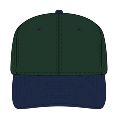 OTTO 27-008 6 Panel Mid Profile Baseball Cap - Nvy/Dk.Grn - Nvy/Dk.Grn / 6 1/2’’ - 7 5/8’’