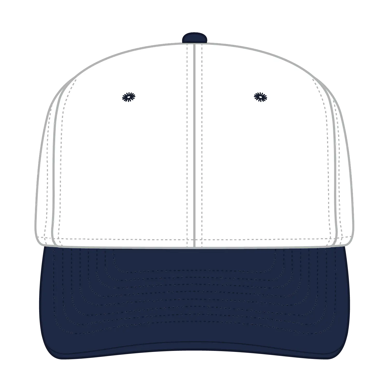 OTTO 27-008 6 Panel Mid Profile Baseball Cap - Nvy/Wht - Nvy/Wht / 6 1/2’’ - 7 5/8’’