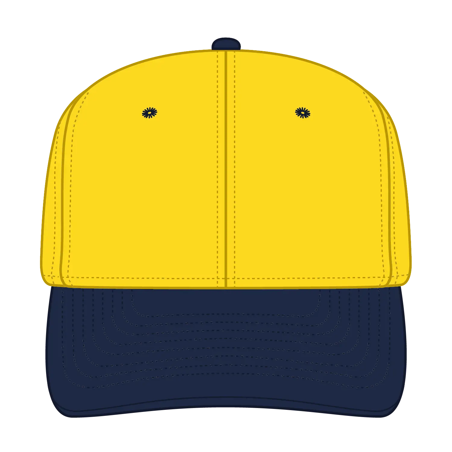 OTTO 27-008 6 Panel Mid Profile Baseball Cap - Nvy/Yel - Nvy/Yel / 6 1/2’’ - 7 5/8’’