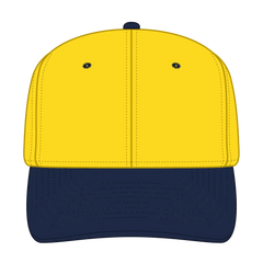 OTTO 27-008 6 Panel Mid Profile Baseball Cap - Nvy/Yel - Nvy/Yel / 6 1/2’’ - 7 5/8’’