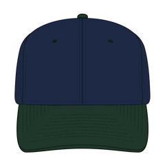 OTTO 27-015 6 Panel Mid Profile Baseball Cap - Dk.Grn/Nvy - Dk.Grn/Nvy / 6 1/2’’ - 7 5/8’’