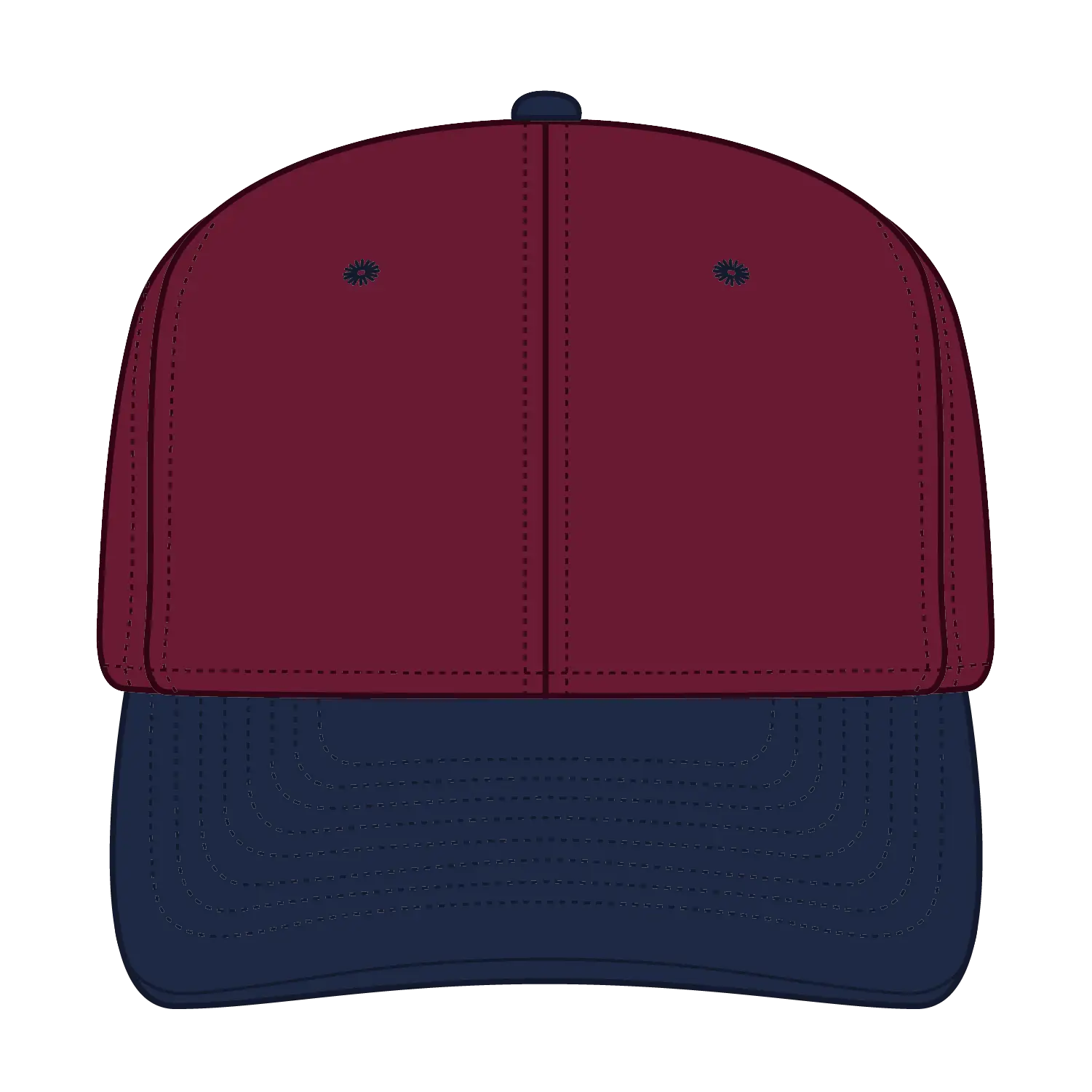 OTTO 27-015 6 Panel Mid Profile Baseball Cap - Nvy/Burg.Marn - Nvy/Burg.Marn / 6 1/2’’ - 7 5/8’’