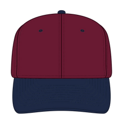 OTTO 27-015 6 Panel Mid Profile Baseball Cap - Nvy/Burg.Marn - Nvy/Burg.Marn / 6 1/2’’ - 7 5/8’’