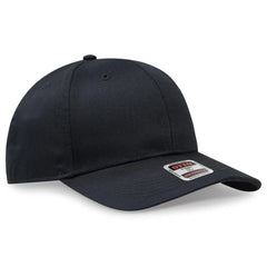OTTO 27-079 6 Panel Mid Profile Baseball Cap - Black - Black / 6 1/2’’ - 7 5/8’’