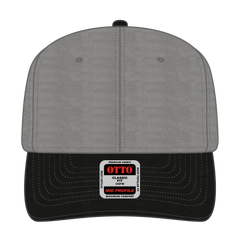 OTTO 27-079 6 Panel Mid Profile Baseball Cap - Blk/Gry - Blk/Gry / 6 1/2’’ - 7 5/8’’
