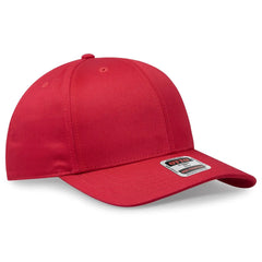 OTTO 27-079 6 Panel Mid Profile Baseball Cap - Red - Red / 6 1/2’’ - 7 5/8’’