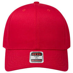 OTTO 27-079 6 Panel Mid Profile Baseball Cap - Red - Red / 6 1/2’’ - 7 5/8’’