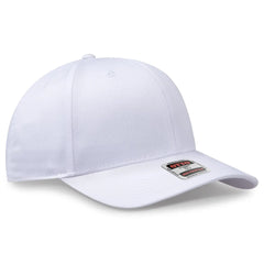 OTTO 27-079 6 Panel Mid Profile Baseball Cap - White - White / 6 1/2’’ - 7 5/8’’