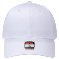 OTTO 27-079 6 Panel Mid Profile Baseball Cap - White - White / 6 1/2’’ - 7 5/8’’